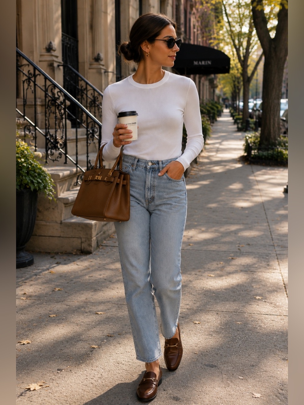 Theory Ribbed Pima Cotton Modal Long Sleeve Top | Medium | White Minimalist